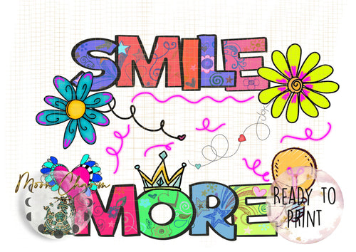 Smile more png digital download